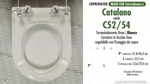 SCHEDA TECNICA MISURE copriwater CATALANO C 52/54