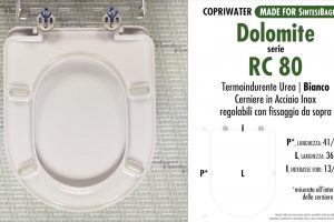 SCHEDA TECNICA MISURE copriwater DOLOMITE RC 80