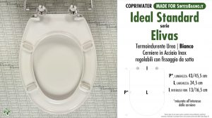SCHEDA TECNICA MISURE copriwater IDEAL STANDARD ELIVAS