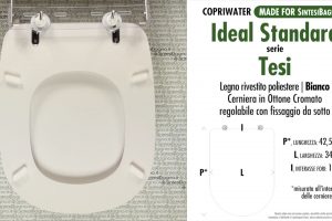 SCHEDA TECNICA MISURE copriwater IDEAL STANDARD TESI
