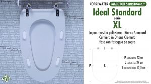 SCHEDA TECNICA MISURE copriwater IDEAL STANDARD XL
