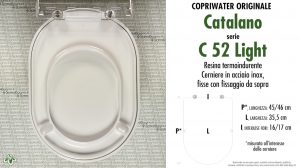 SCHEDA TECNICA MISURE copriwater CATALANO C 52/54