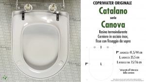 SCHEDA TECNICA MISURE copriwater CATALANO CANOVA