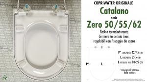 SCHEDA TECNICA MISURE copriwater CATALANO ZERO 50/55/62