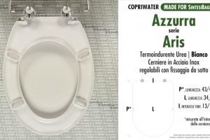 SCHEDA TECNICA MISURE copriwater AZZURRA ARIS