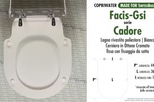SCHEDA TECNICA MISURE copriwater FACIS/GSI CADORE
