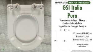 SCHEDA TECNICA MISURE copriwater FACIS/GSI PURA