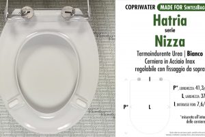 SCHEDA TECNICA MISURE copriwater HATRIA NIZZA