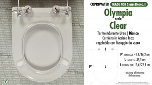 SCHEDA TECNICA MISURE copriwater OLYMPIA CLEAR