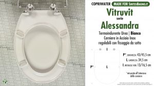 SCHEDA TECNICA MISURE copriwater VITRUVIT ALESSANDRA