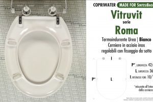 SCHEDA TECNICA MISURE copriwater VITRUVIT ROMA