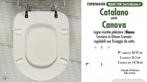 SCHEDA TECNICA / DATASHEET copriwater CATALANO modello CANOVA