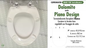 SCHEDA TECNICA MISURE copriwater DOLOMITE PIANO DESIGN