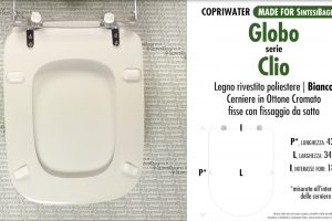 SCHEDA TECNICA MISURE copriwater GLOBO CLIO
